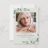 Photo In Loving Memory葬儀悔やみや弔慰ありがとう カード (正面)