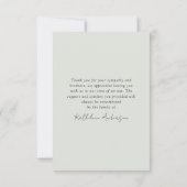 Photo In Loving Memory葬儀悔やみや弔慰ありがとう カード (裏面)