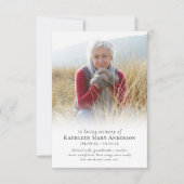 Photo In Loving Memory葬儀悔やみや弔慰ありがとう カード (正面)