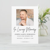 Photo In Loving Memory Funeral Memorial Keepsake 招待状 (スタンド正面)