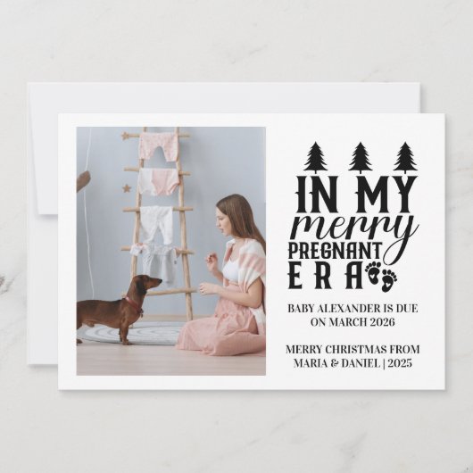 Photo In My Merry Pregnant Era Christmas シーズンカード (正面)