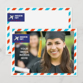 PHOTO INSERT AIRMAIL～招待状卒業パーティー 招待状 (正面/裏面)