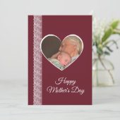 Photo inside Heart image with lace border カード (スタンド正面)