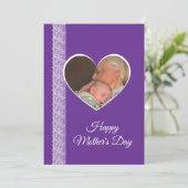 Photo inside Heart image with lace border カード (スタンド正面)