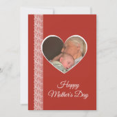 Photo inside Heart image with lace border カード (正面)