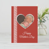 Photo inside Heart image with lace border カード (スタンド正面)