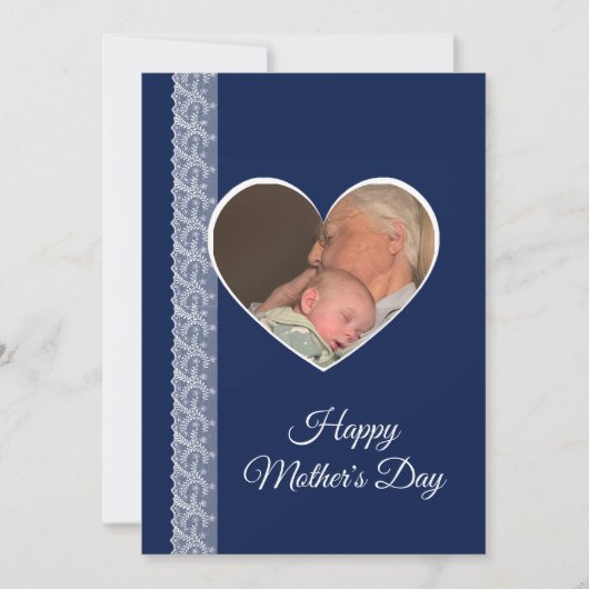 Photo inside Heart image with lace border カード (正面)