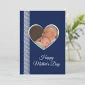 Photo inside Heart image with lace border カード (スタンド正面)