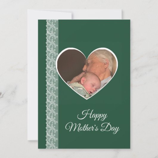 Photo inside Heart image with lace border カード (正面)