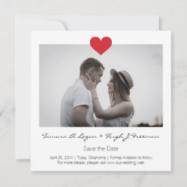 Photo Instant with Heart Engaged Couple Wedding セーブザデート