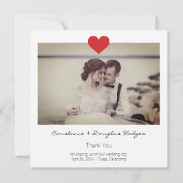 Photo Instant with Heart Romantic Wedding Couple サンキューカード