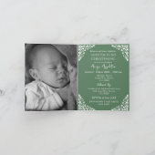 Photo Invitation For Christening Cross Fern Green シーズンカード (内部)