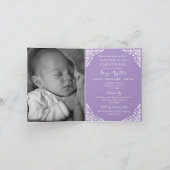 Photo Invitation For Christening Cross Lilac シーズンカード (内部)