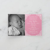 Photo Invitation For Christening Cross Rose Pink シーズンカード (内部)