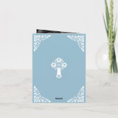 Photo Invitation For Christening Cross Sky Blue シーズンカード (裏面)