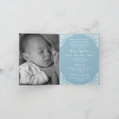 Photo Invitation For Christening Cross Sky Blue シーズンカード (内部)