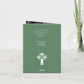 Photo Invitation Simple Baptism Cross Fern Green シーズンカード (裏面)