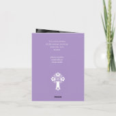 Photo Invitation Simple Baptism Cross Lilac シーズンカード (裏面)