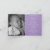 Photo Invitation Simple Baptism Cross Lilac シーズンカード (内部)
