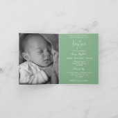 Photo Invitation Simple Baptism Cross Sage Green シーズンカード (内部)