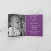 Photo Invitation Simple Baptism Cross Sweet Plum シーズンカード (内部)