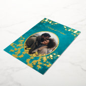 Photo  Jewel Tone Floral Wedding  箔招待状 (回転した状態)