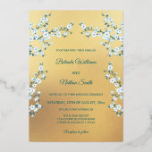 Photo  Jewel Tone Floral Wedding  箔招待状 (裏面)