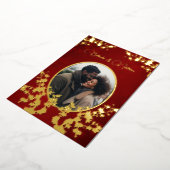 Photo  Jewel Tone Floral Wedding  箔招待状 (回転した状態)