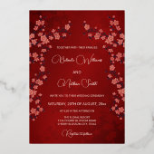 Photo  Jewel Tone Floral Wedding  箔招待状 (裏面)