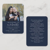 Photo Joint Double Funeral Blue Prayer Card 名刺 (正面/裏面)