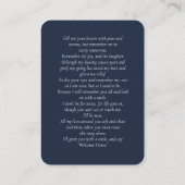 Photo Joint Double Funeral Blue Prayer Card 名刺 (裏面)