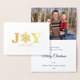 Photo Joy to the World Snowflake Gold Foil Card 箔カード