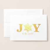 Photo Joy to the World Snowflake Gold Foil Card 箔カード (封筒付き正面)