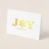 Photo Joy to the World Snowflake Gold Foil Card 箔カード (正面)