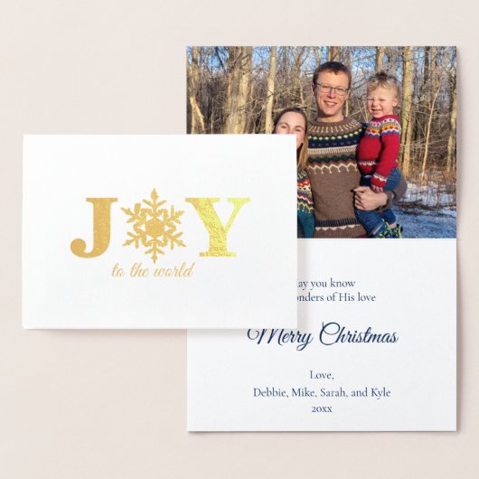 Photo Joy to the World Snowflake Gold Foil Card 箔カード (ディスプレー)