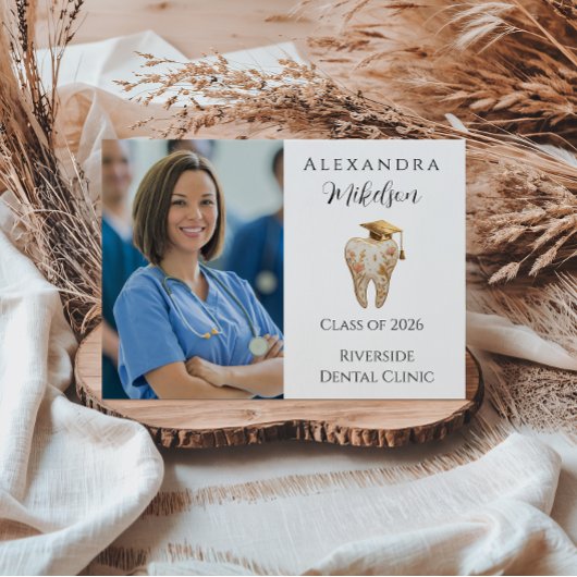 Photo Kintsugi Floral Tooth Graduation Party 案内状