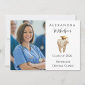 Photo Kintsugi Floral Tooth Graduation Party 案内状 (正面)