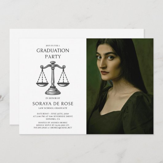 Photo Law Graduate 招待状 (正面/裏面)