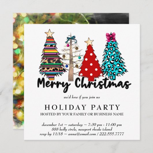 *~* PHOTO LeopardおもしろいAP20クリスマスパーティー 招待状 (正面/裏面)
