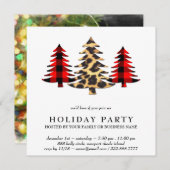 *~* PHOTO Leopard Plaid AP20クリスマスパーティー 招待状 (正面/裏面)