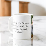 Photo Like Father Like Duture or Son コーヒーマグカップ<br><div class="desc">私たち祝の心温まる"娘や息子のような父のような"コーヒーマグとの父と子供の間の特別な絆。このパーソナライズされたマグカップはユニーク、パパと彼の子供の間で共有されるつながりの本質を捉え、父の日、誕生日、または任意の大事な行事のための完璧な贈り物にする。この陶芸気に製のマグッグは、デュオの心温まる写真を添えた「Like Father Like Daughter」や魅力的「Like Father Like Son」デザインを使用。写真は印刷高品質によって瞬間や思い出大切をキャプチャし、すべてのsipに個人touchを追加する。測定[寸法]、私たちの耐久性のマグカップは、食洗機とマイクロ波安全であり、利便性と長寿を確保する。朝のコーヒーを一緒に楽しんだり、共有された思い出を思い出して思い出を思い出させるなど、このマグカップは父と子の間の壊れない絆を心から思い出させる役割を果たしている。父と子の愛とつながりを受け入れ、私たちの"Like Father Like Daughter or Son" Coffee Mugと共有し、すべてのコーヒーを大切にする大切な瞬間を壊す。</div>