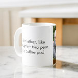 Photo Like Father Like Duture or Son コーヒーマグカップ<br><div class="desc">私たち祝の心温まる"娘や息子のような父のような"コーヒーマグとの父と子供の間の特別な絆。このパーソナライズされたマグカップはユニーク、パパと彼の子供の間で共有されるつながりの本質を捉え、父の日、誕生日、または任意の大事な行事のための完璧な贈り物にする。この陶芸気に製のマグッグは、デュオの心温まる写真を添えた「Like Father Like Daughter」や魅力的「Like Father Like Son」デザインを使用。写真は印刷高品質によって瞬間や思い出大切をキャプチャし、すべてのsipに個人touchを追加する。測定[寸法]、私たちの耐久性のマグカップは、食洗機とマイクロ波安全であり、利便性と長寿を確保する。朝のコーヒーを一緒に楽しんだり、共有された思い出を思い出して思い出を思い出させるなど、このマグカップは父と子の間の壊れない絆を心から思い出させる役割を果たしている。父と子の愛とつながりを受け入れ、私たちの"Like Father Like Daughter or Son" Coffee Mugと共有し、すべてのコーヒーを大切にする大切な瞬間を壊す。</div>