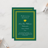 Photo - Lime Green Proudly Announcing Graduation カード (正面/裏面インサイチュ)