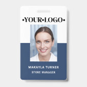 Photo Logo Employee Blue バッジ (正面)