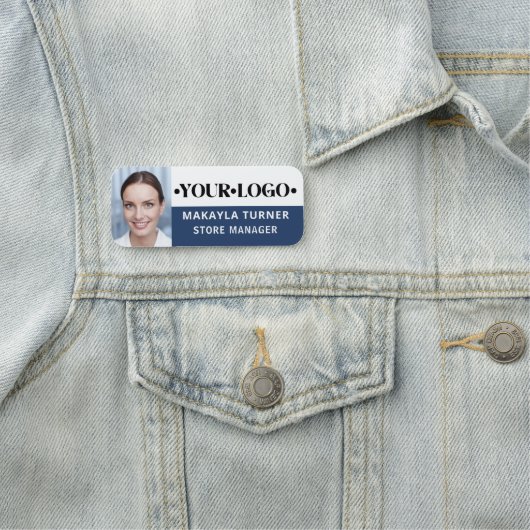 Photo Logo Employee Blue 名札 (インサイチュ)