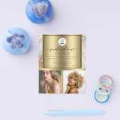 Photo Logo Promotional Gold White Marble Modern チラシ (シングル)