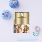 Photo Logo QR Code Promotional Gold Marble Modern チラシ (シングル)