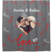 Photo Love パーソナライズされた Shower Curtainという名前。 シャワーカーテン (正面)