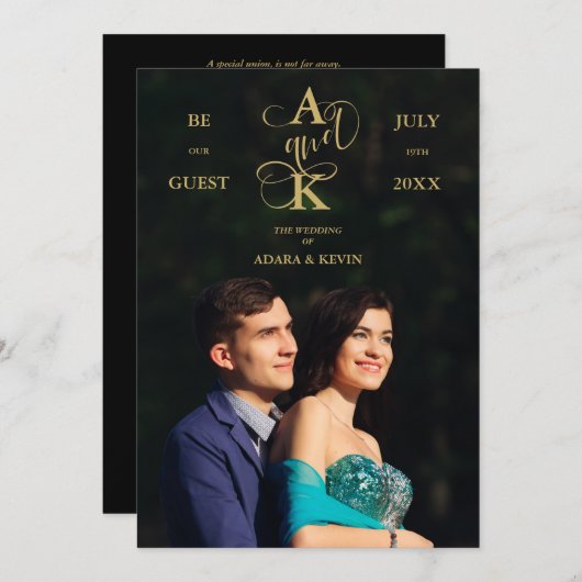 Photo Luxury Faux Golden Fancy Calligraphy (正面/裏面)