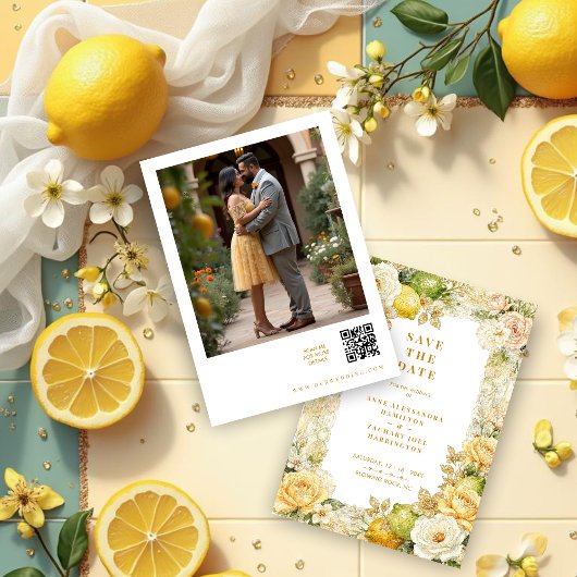 Photo Luxury Mediterranean Lemons & Flowers セーブザデート